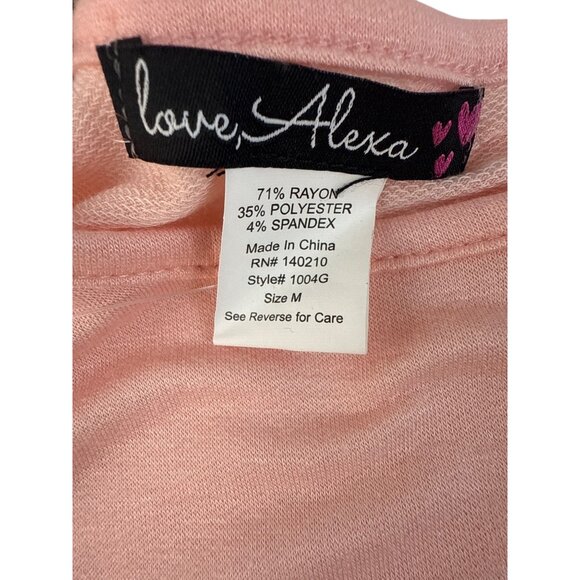 Love Alexa Pink Sequin Horse Cold Shoulder Top Size M Girl's Shirt Casual - Picture 4 of 8